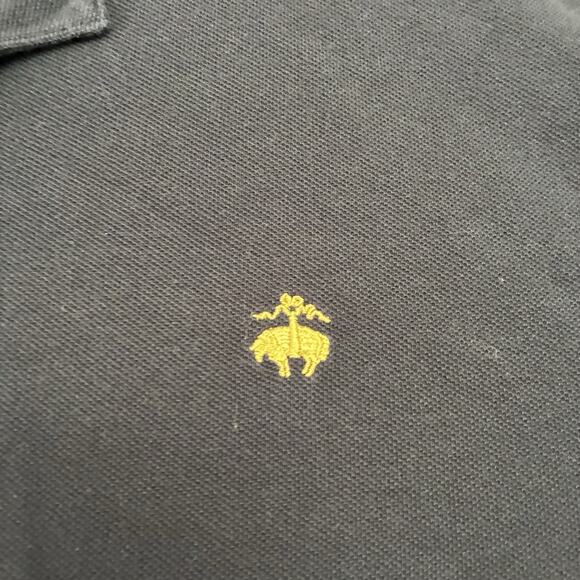 Brooks Brothers Polo 346 Mens L Black Shirt Collared Cuffed Sleeves Performance - Picture 2 of 8